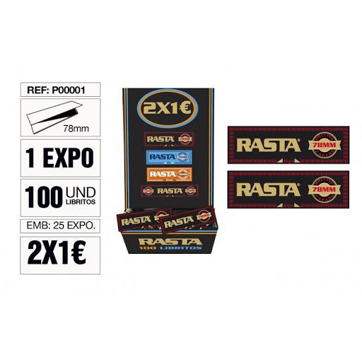 Rasta P00001 Papel Slim 2X1 Pequenos 100U