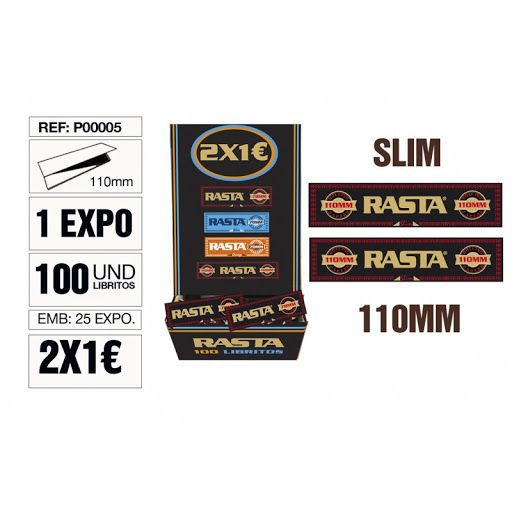 Rasta P00005 Papel Slim 2X1 Pequenos 100U