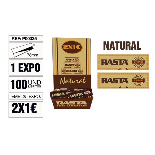 Rasta P00035 Papel 2X1 Pequenos 100U