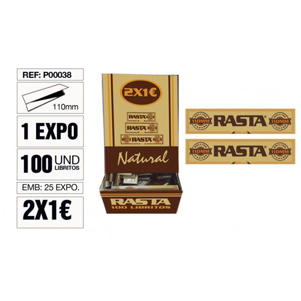 Rasta P00038 Papel 2X1 Pequenos 100U