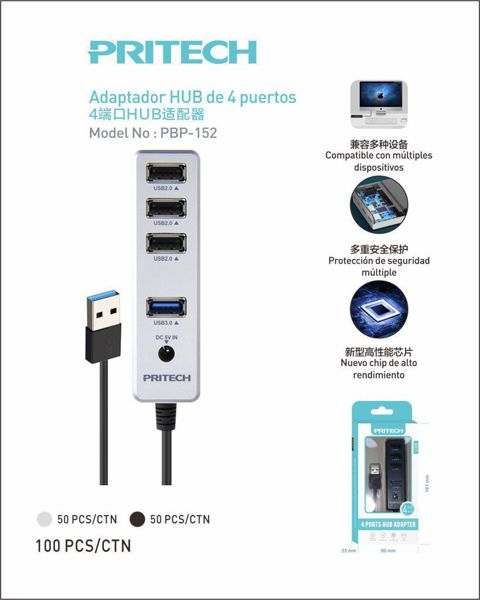 Pritech Pbp-152 Adaptador Hub 4 Puerto 3.0