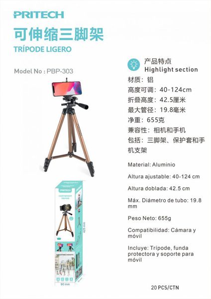 Pritech Pbp-303 Tripode Ligero