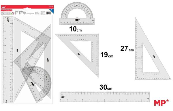 Mp Pa144G Set De Reglas Dibujo 4 Piezas Grande