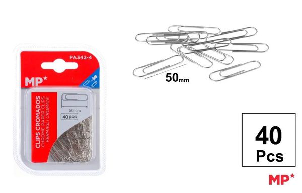 MP PA342-4 CLIPS CROMADOS 50 mm 40 Uds