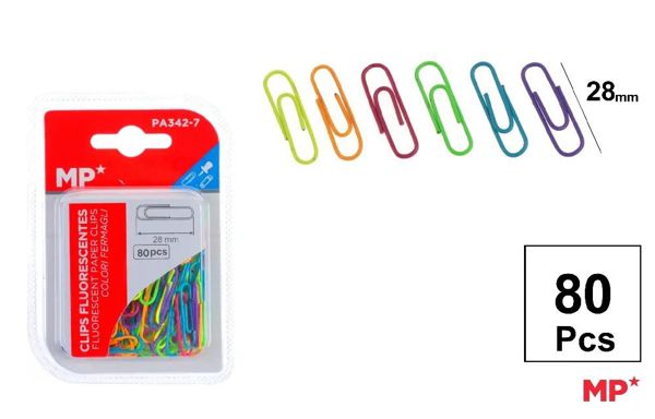 Mp Pa342-7 Clips Fluorescentes 28 mm 80 Uds