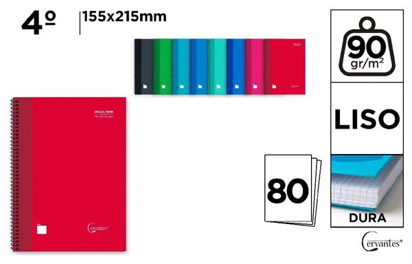 MP PB009 CUADERNO ESPIRAL 4o 80 HOJAS 90 g/m2 LIS