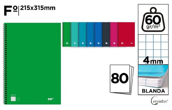 MP PB011 CUADERNO ESPIRAL Fo 80 HOJAS 60 g/m2 CUA