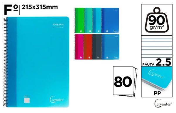 MP PB052 CUADERNO ESPIRAL Fo 80 HOJAS 90 g/m2 PAU