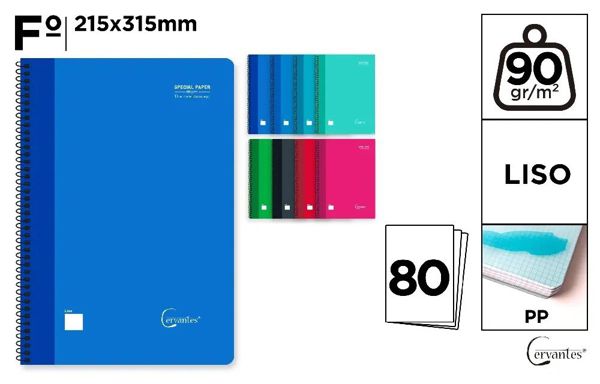 MP PB054 CUADERNO ESPIRAL Fo 80 HOJAS 90 g/m2 LIS