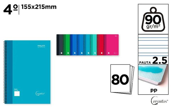 MP PB062 CUADERNO ESPIRAL 4o 80 HOJAS 90 g/m2 PAU