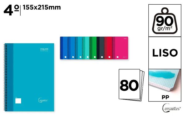 MP PB064 CUADERNO ESPIRAL 4o 80 HOJAS 90 g/m2 LIS