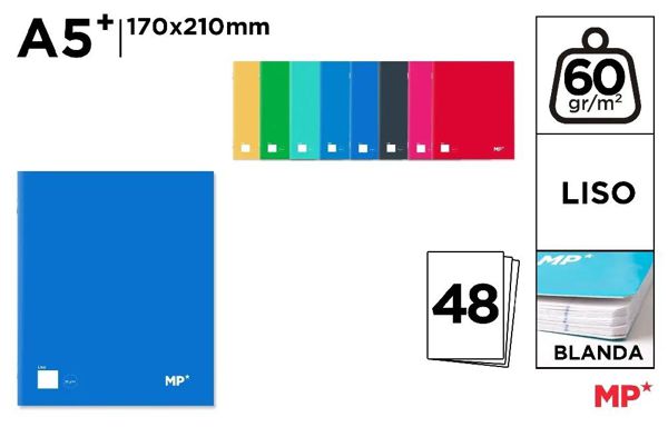 MP PB094 CUADERNO GRAPADO A5+ 48 HOJAS 60 g/m2 LI