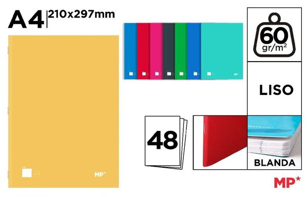 MP PB102 CUADERNO GRAPADO A4 48 HOJAS 60 g/m2 LISO
