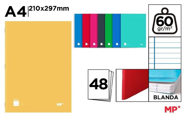 MP PB104 CUADERNO GRAPADO A4 48 HOJAS 60 g/m2 HOR