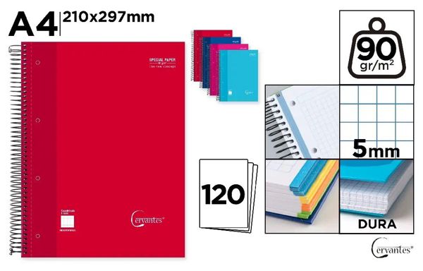 MP PB133 CUADERNO EXTRADURA A4 120 HOJAS CUADRíCU