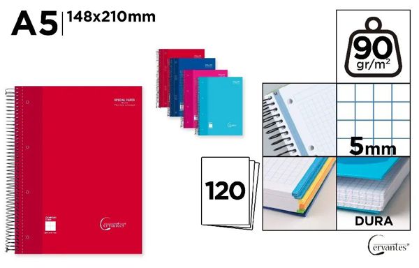 MP PB134 CUADERNO EXTRADURA A5 120 HOJAS CUADRíCU