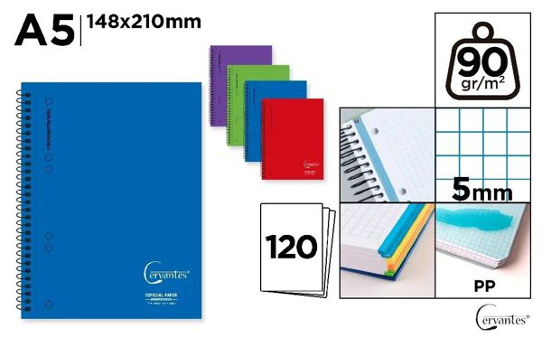 MP PB136 CUADERNO PP A5 120 HOJAS CUADRíCULA