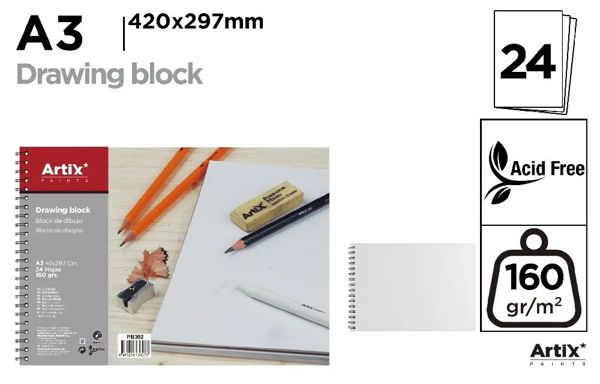 Mp Pb302 Block De Dibujo 24 Hojas A3