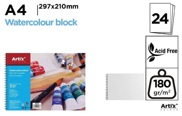 Mp Pb303 Block De Acuarela 24 Hojas A4
