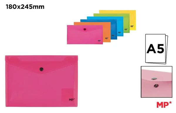Mp Pc006 Carpeta Sobre Cierre Botón A5 Fluorescen