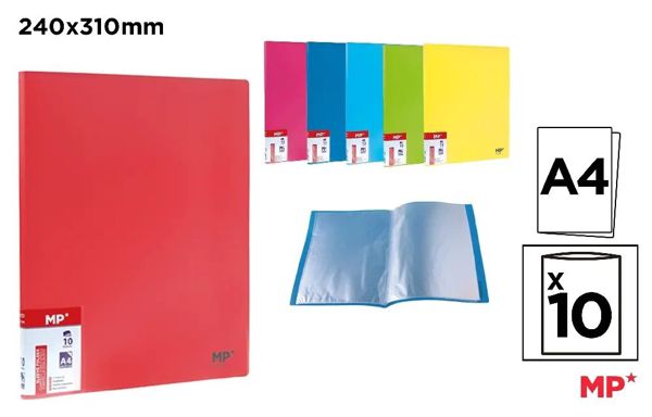 Mp Pc311 Carpeta 10 Fundas Tapas A4 Fluorescentes