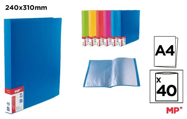 Mp Pc314 Carpeta 40 Fundas A4 Tapa Fluorescente.