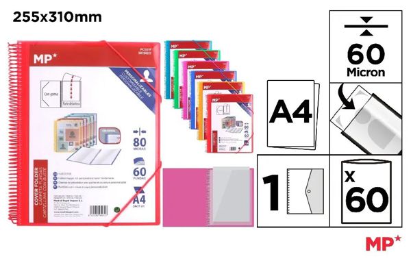 Mp Pc501F Carpeta 60 Fundas A4 Portada Intercambia