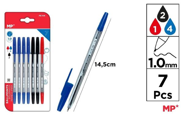 Mp Pe144 Blister De 7 Boligrafos Eco,