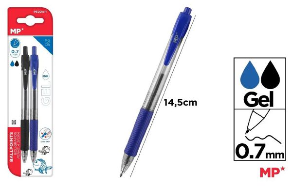 MP PE224-1 BOLíGRAFO GEL PUNTA 0.7 mm 2 Uds