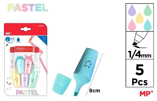 Mp Pe508 Marcador Pastel Mini 5 Uds