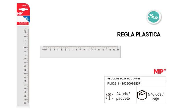 Mp Pl022 Regla De Plastico 20Cm