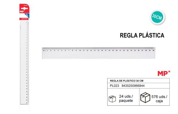 Mp Pl023 Regla De Plastico 30Cm,