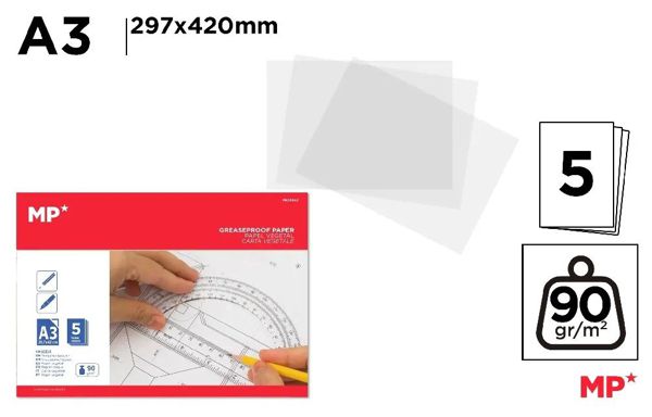 Mp Pn203A3 Papel Vegetal A3 5 Hojas
