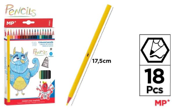 MP PP803 LáPIZ DE COLOR 18 UDS