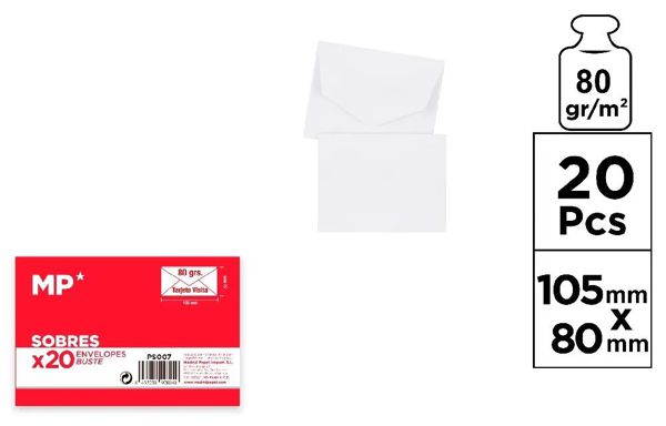 MP PS007 SOBRE VISITA 105 x 80 mm 20 Uds