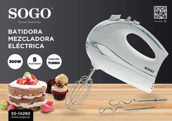Sogo Ss-14280 Batidora Mezcladora 300W Turbo