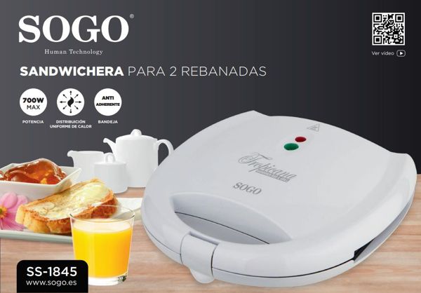 Sogo Ss-1845 Sandwichera Cuadrada 2 Reban