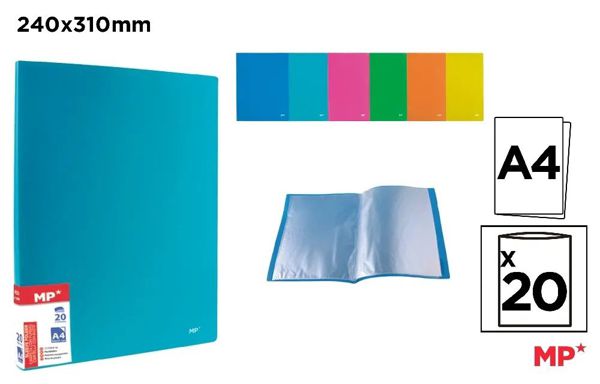 Mp Pc312 Carpeta 20 Fundas A4 Tapa Fluorescente.