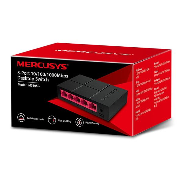 Mercusys Ms105G Eu 5-Port 10/100M Hub Switch