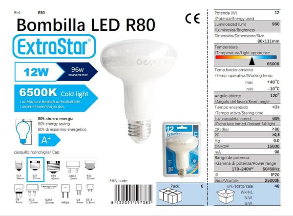 Extrastar Bombilla Reflectante LED