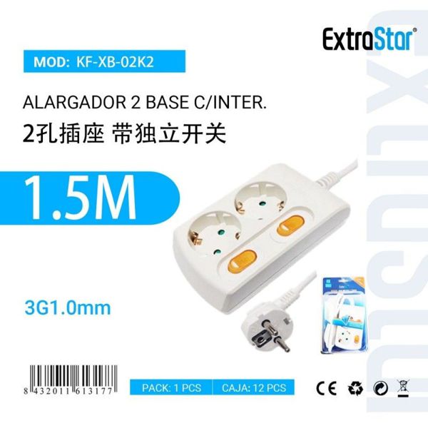 Extrastar Alargador 2Base C/Inter Individual3G1.0Mm1.5M Cj12