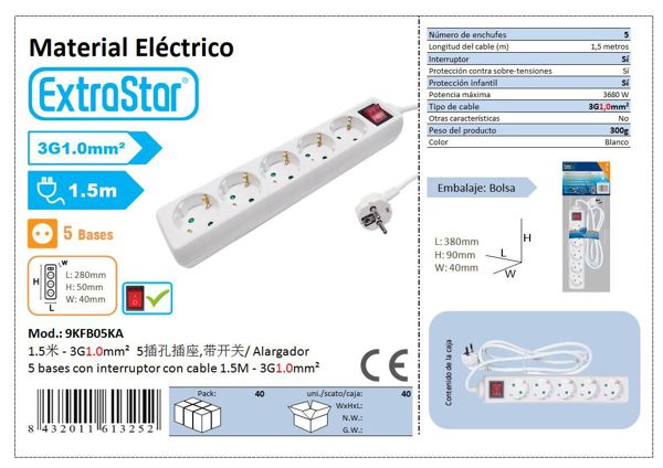 Extrastar 9Kfb05Ka Alargador 5 Base 1.5Mm