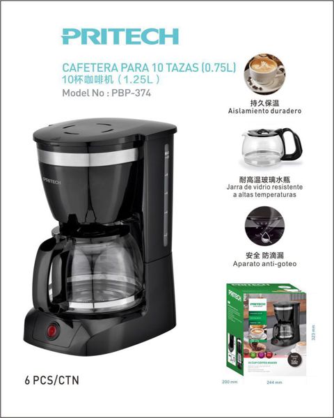 Pritech Cafetera Para 10 Tazas