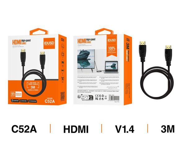 Idusd C52A Cable HDMI A HDMI 1.4V M/M 3M