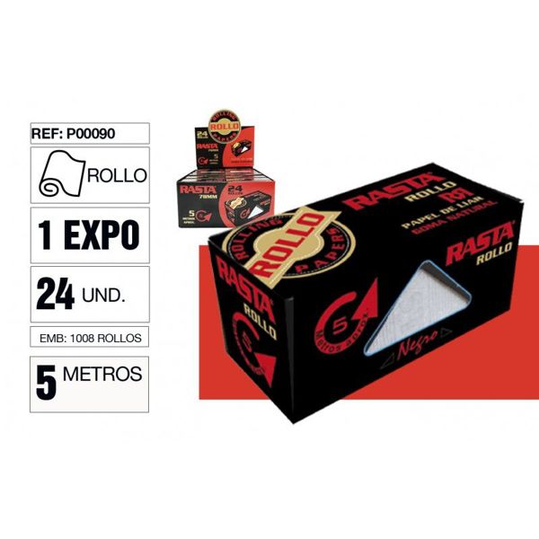 Rasta P00090 Papel Rollo Negro 24Unid