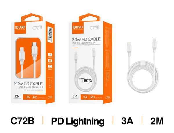 Idusd C72B Turbo Cable Type-C A Lightning Pd 3A 2M