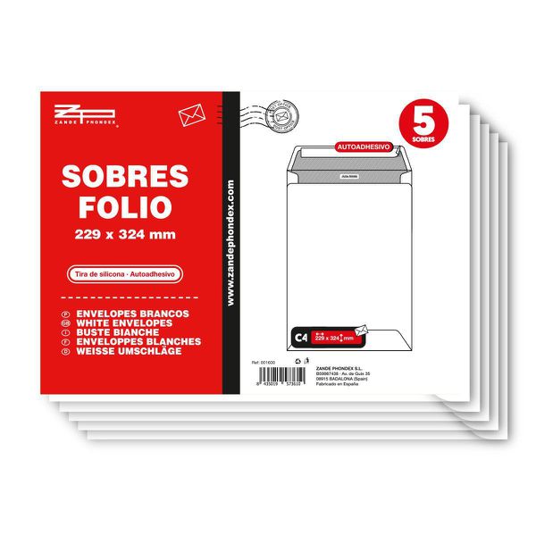 Zp 001600 5 Sobres 229X324 Folio