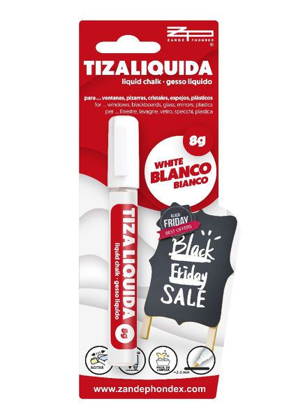 Zp 090622 B/ Rotul Tiza Liquiza 8Gr Blanco