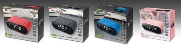 Muse M10Cr M10Bl M10Red Dual Alarm Clock Radio Pll
