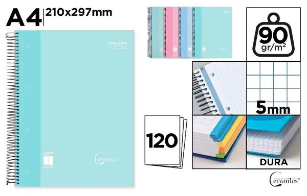 MP PB135 CUADERNO ESPIRAL A4 120 HOJAS 90 g/m2